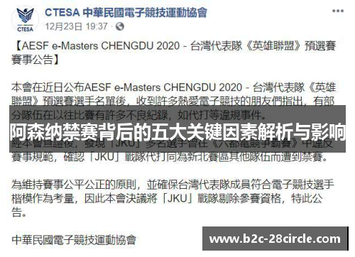 阿森纳禁赛背后的五大关键因素解析与影响